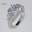 Một thế giới| Sang trọng Cubic Zirconia dát nữ đính hôn Tiệc cưới Nhẫn trang sức