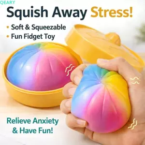 QEARY Hấp Bun Bóp Đồ Chơi, Với Hấp Màu Cầu Vồng Hấp Bun Squishy Đồ Chơi, Văn Phòng Thông Hơi Mềm Mại Dễ Thương Hình Dạng Thực Phẩm Fidget Đồ Chơi Cảm Giác Ủng Hộ Tiệc