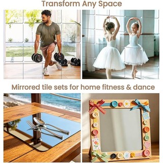 1 / 2 Bộ Decal Dán Tường Gương Acrylic 3D - Tấm Gương Hình Vuông Tự Dính Linh Hoạt DIY HD Trang Trí Phòng Ngủ Nhà