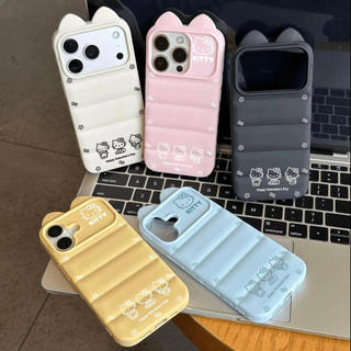 Ốp lưng nhựa mềm áo lông vũ tai mèo Hello Kitty nét vẽ đơn giản, chống va đập bền lâu iPhone 12/13/14/15/16 Pro Max