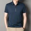 2026 Mới Nam Thời Trang Ngắn Tay Dây Kéo Cổ Áo Sơ Mi POLO Màu Trơn