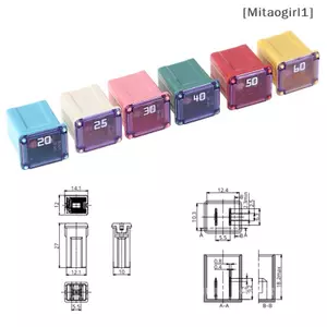 Cầu chì vuông mini58V 20A 25A 30A 40A 50A 60A Cầu chì ô tô 16 * 12 * 10mm [Vn]