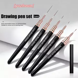 5 Chiếc Móng Tay Nghệ Thuật Lót Bàn Chải Kích Thước Tranh Bút Thiết Kế Móng Tay 4 / 8 / 12 / 20 / 25 Mm Dụng Cụ Vẽ Cho Đường Dài Chi Tiết Mỏng Bút Làm Móng Tay