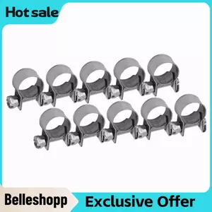 Belleshopp Kẹp ống 10 chiếc Kẹp ống nhiên liệu nhỏ bằng thép không gỉ 6mm-20mm Kích thước tùy chọn(1)