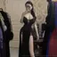Châu Âu Mỹ Plus size150kg Đầm đeo rỗng Fat mm Hot Girl High Slit Slim-fit Slimmer Look Slimmer Look Váy dài gợi cảm