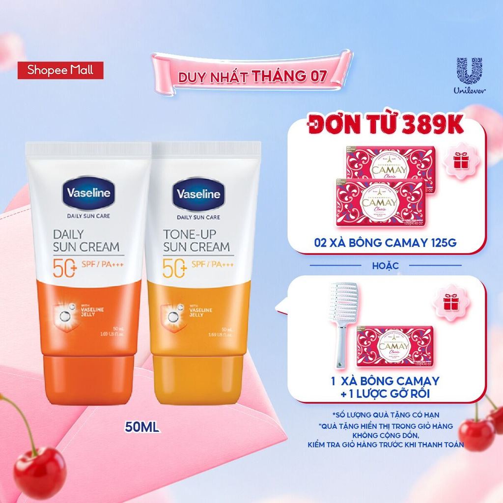 Kem chống nắng Vaseline Tone up hoặc Daily 50ml