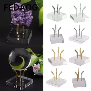 Đế bóng pha lê FEDAOG, Đế trang sức Giá đỡ bóng pha lê trong suốt, Đạo cụ chụp ảnh sáng tạo Thủ công Kệ khoáng Acrylic Trang trí nhà cửa