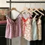 SAMO Hoa Camisole, Áo Crop top họa tiết hoa không lưng, Ren Trim Ren Cami Top Trang phục mùa hè dành cho nữ