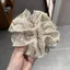Đầu Organza Hoa Ngọc Trai Cao Cấp Aurora Scrunchy Tóc Vòng Sang Trọng Sợi Lưới Đầu Dây Bóng Tóc Đầu Dây