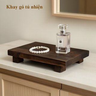 Khay Đựng Đồ Gỗ Tự Nhiên Để Bàn Cổ Điển Khay Trang Sức Nước Hoa Đa Năng Cho Phòng Ngủ
