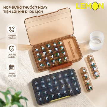 Hộp Chia Thuốc 7 Ngày 28 Ngăn Hộp đựng Thuốc Nhựa Kín Chống ẩm Mang Theo Du Lịch Người Già