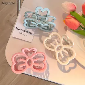 Bigapple Hàn Quốc Nơ Dễ Thương Màu Kẹo Nhựa Cua Tóc Móng Vuốt Kẹp Cho Bé Gái Nữ RDG