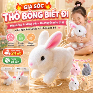 🔥【Tho Bong AI】Thu Bong Tho Di Chuyen Nhu That | Do Choi Tho Dien Thong Minh Biet Di | Bup Be Tho Mo Phong AI Tuong Tac
