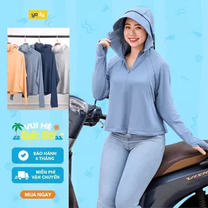 Áo khoác chống nắng nữ YODY cản tia UV UPF > 50, dáng suông trẻ trung, thoải mái ACN7004