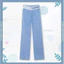Phụ Nữ Full Chiều Dài Quần Jean Nữ Cao Cấp Ánh Sáng Xanh Mềm Denim Quần Ống Rộng Quần