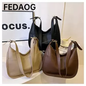 Túi xách nữ FEDAOG, Túi Tote da PU dung tích lớn, Thiết kế đơn giản thời trang Cà phê đen Kaki Messenger Túi làm việc