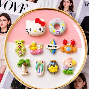 Set Charm Hello Kitty Mùa Hè Biển Xanh Premium – Beach Vacation Kawaii Resin Trang Trí Dép Cute Tropical Summer