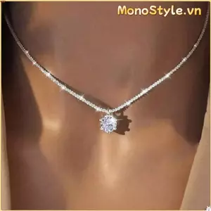 MONOSTYLE Vòng cổ hình ngôi sao, Vòng cổ màu trắng lấp lánh thời trang, Đồ trang trí Phụ kiện Mặt dây chuyền lấp lánh dành cho nữ