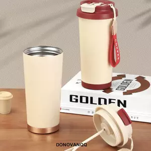 Cốc khuấy cà phê DONOVANQQ, Cốc khuấy tự động sạc 500ml Type-C, Máy xay sinh tố xoay chịu nhiệt bằng thép không gỉ thông minh