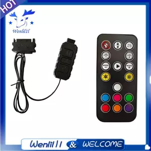 Bộ Điều Khiển ARGB Sang SATA RGB Từ Xa Mini Bộ Điều Khiển ARGB Bộ Điều Khiển Mini RGB PC Người Hâm Mộ Bộ Điều Khiển Cho Quạt PC Quạt Làm Mát Dải Ánh Sáng