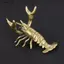 Ziyulinyuk Đồng Nguyên Crayfish Trang Trí Vintage Động Vật Bút Để Bàn Trang Trí Thủ Công Bộ Sưu Tập Tôm Hùm Các Bức Tượng Trà Thú Cưng VN