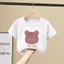 Áo thun ngắn tay Cotton nguyên chất cho bé gái in hình hoạt hình mùa hè cho bé gái dáng rộng thoáng khí cổ tròn hàng đầu hợp thời trang HIAS
