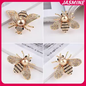 JASMINE Dòng Côn Trùng Thổ Cẩm Tinh Tế Thổ Cẩm Pha Lê Kim Cương Giả Pin Trang Sức JASMINE