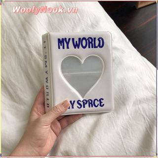 Giá đỡ Photocard WOOLYNOOK, Album ảnh trái tim tình yêu 64 túi, Hộp đựng ảnh rỗng Mini PVC dành cho nữ