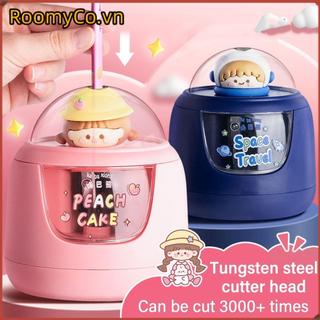 Máy mài bút chì tự động ROOMYCO, thiết kế phi hành gia/gấu trúc, chống dính, tự động nhập, dụng cụ cho sinh viên