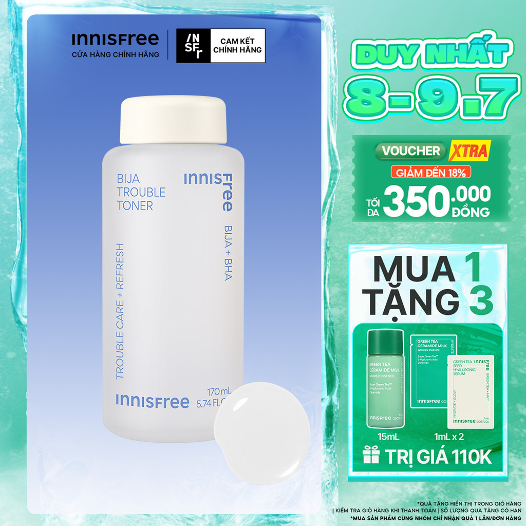 Nước cân bằng dành cho da mụn Innisfree Bija Trouble Toner 170ml