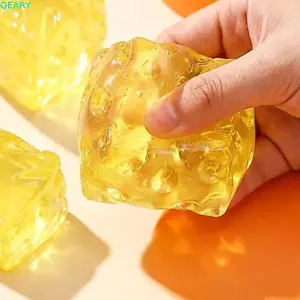 Đồ chơi kẹp phô mai QEARY, Khối ép phô mai vuông siêu mềm, Quả bóng căng thẳng phô mai TPR Vàng / Hồng Trong suốt Đồ chơi bóp phô mai khổng lồ Đồ chơi làm dịu