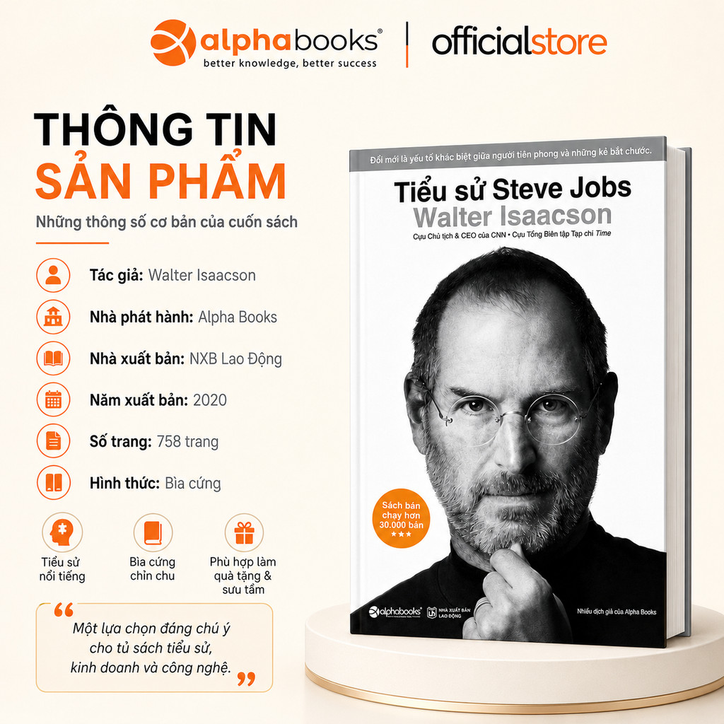 Sách Hay: Tiểu sử Steve Jobs Sách - Tiểu Sử Steve Jobs (Tái Bản 2020) (Walter Isaacson) (Alpha
