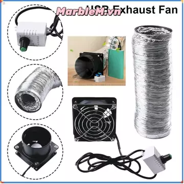 MARBLEM 1 Quạt Hút USB, Ống Dẫn Tốc Độ Có Thể Điều Chỉnh Hút Hút Hút Không Khí, Mini Đơn Giản Bền Đẹp Với Ống Hút Cửa Sổ Phòng Tắm Nhà Bếp Công Nghiệp