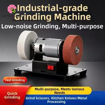 SUTONGXUE Máy chà nhám nhỏ bằng điện, Máy mài băng ghế Mini đế chắc chắn bánh xe kép, Máy mài mài động cơ Máy mài điện có thể điều chỉnh tốc độ Máy mài gỗ