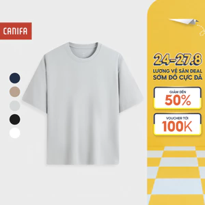 Áo phông nam premium CANIFA áo thun chất cotton cao cấp dáng rộng basic 8TS26A003
