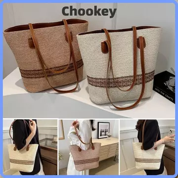 Túi Tote ống hút nữ RODAROLA, Túi cói phong cách Boho bãi biển Túi xô Túi đi biển bên bờ biển, Túi Tote đeo vai dung tích lớn Túi xách đa năng