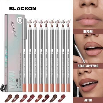 Bút chì lót môi BLACKON Matte, Đầu siêu mịn có bút chì viền môi, 8 màu Bút son môi lâu trôi chống nhòe