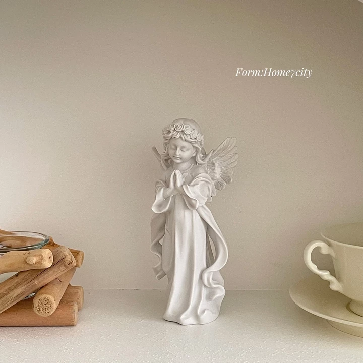 decor bàn làm việc bàn decor phòng ngủ "Chúc Thiên Thần" Nhà Đồ Trang Trí Nhỏ Món Quà Tinh Tế Trang Trí Phòng Ngủ Đạo Cụ Khí Quyển Cô Gái Trái Tim Điêu Khắc Retro