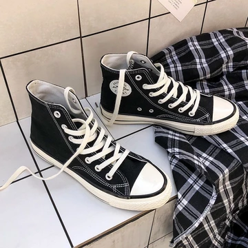 Giày nam, giày thể thao, giày vải phong cách Hàn Quốc, giày cao cổ thời trang cho nam, giày nam xuân/hè, giày vải thập niên 1970, giày thường ngày.