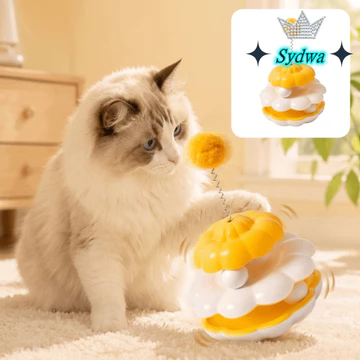 Đồ chơi bàn xoay cho mèo SYDWA, Đồ chơi lò xo Thiết kế xoay Đồ chơi cho mèo tương tác, Bóng sang trọng 14x26cm Đế ổn định Tumbler Đồ chơi cho mèo