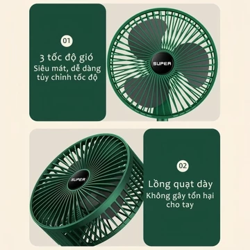 Quạt mini gấp SWIBLUE siêu nhẹ, 3 tốc độ gió linh hoạt, thiết kế thu gọn nhỏ gọn, cổng USB