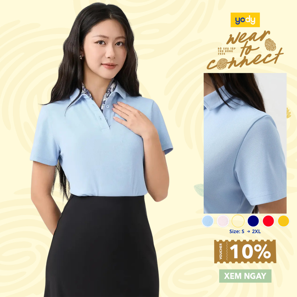 [BST POLO ALL IN 1] Áo Polo Nữ Yody Regular Cổ Ép Có Xẻ Tà WCPO26A014
