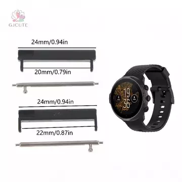Bộ chuyển đổi dây đeo cổ tay GJCUTE 1 Cặp 24mm đến 22mm / 20mm ForSuunto7 / 9 / D5i Phụ kiện đồng hồ thông minh Đồng hồ thông minh Đầu nối thay thế đồng hồ thông minh WTD