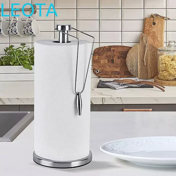 LEOTAKF Cuộn Giấy Giá Đỡ Tiện Ích Nhà Bếp Bạc Đa Năng Tiện Ích Trang Trí Bàn Nhà Có Kẹp Giữ Khăn Giấy Chống Trơn Trượt Giá Để Đồ