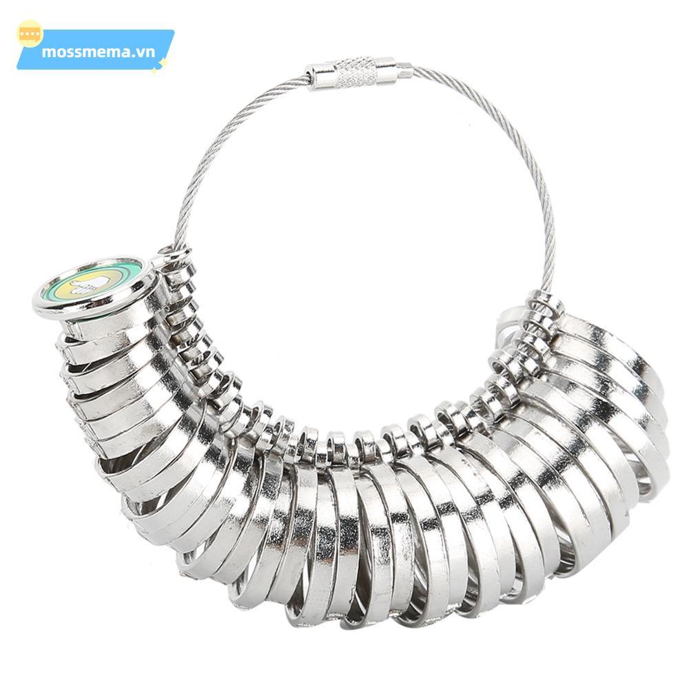 MOSSMEMA Bộ 33 vòng đo kích thước chuẩn Hong Kong, dụng cụ xác định size nhẫn trang sức hợp kim bền