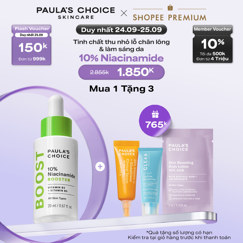 Tinh chất giúp thu nhỏ lỗ chân lông và làm sáng da Paula's Choice 10% Niacinamide Booster 20ml 7980