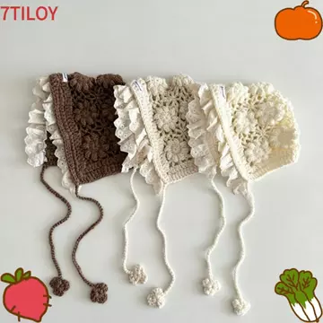 7TILOYSHOP Mũ dệt kim trẻ em, Mũ ren rỗng cho bé, Mũ bảo vệ tai mềm mại Mũ lưỡi trai cho bé gái Mũ lưỡi trai