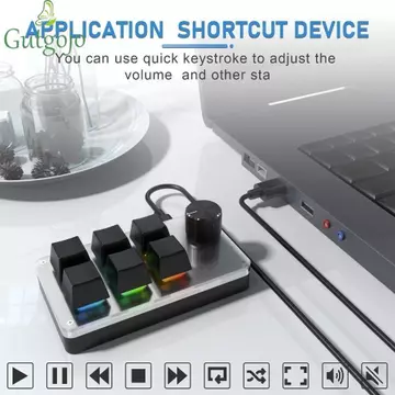 Bàn phím chơi game GUTGOJO, Bàn phím lập trình Mini tùy chỉnh RGB Hot Swap, Bàn phím Macro 6 phím 1 núm Bàn phím cơ có dây USB Chơi game