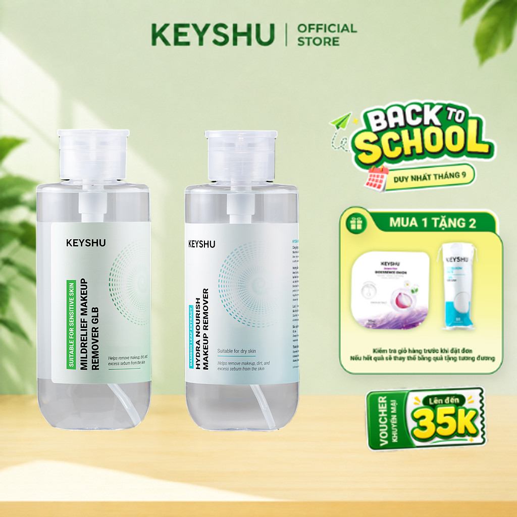 [KOL x KEYSHU] Nước Tẩy Trang Makeup Remover KEYSHU Phù Hợp Cho Da Dầu, Da Khô,Nhạy Cảm Và Da Thường 550ml