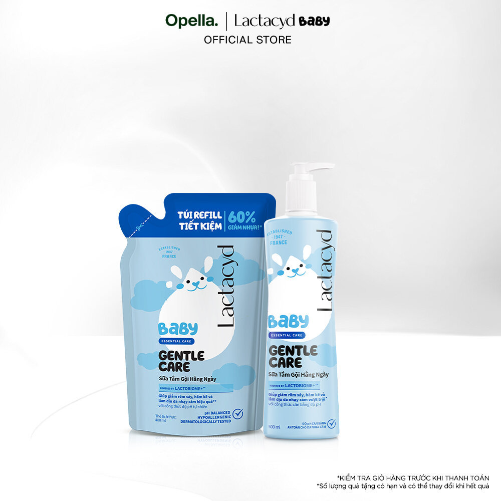 Bộ Túi Refill Lactacyd Baby Gentle Care 400ml + Lactacyd Baby Gentle Care 500ml